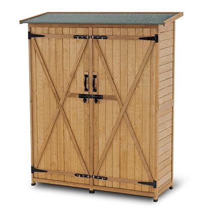 Outdoor Storage Cabinet with Shelves (Natural)