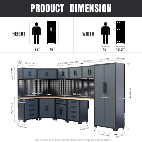 15 Piece Corner Garage Storage Cabinet System (Set)