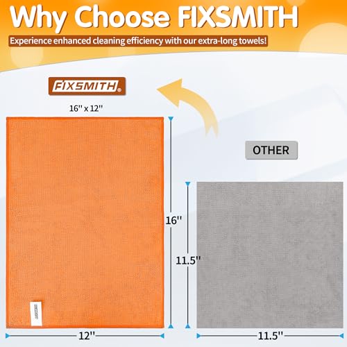Microfiber Cleaning Cloth (12pk / Grey&orange)