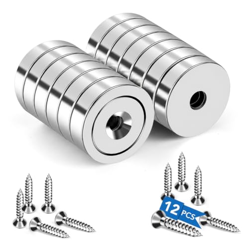 Round Strong Magnets with Screws (65 lbs)