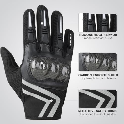 Lightweight Motorcycle Gloves for Men Touchscreen Summer (Black / Small)