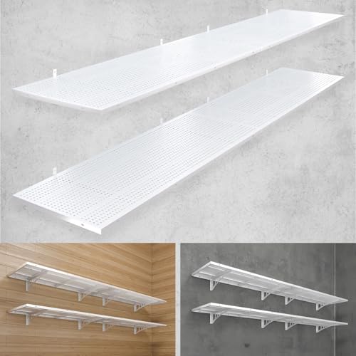 4 Pack 1.5x4ft Heavy Duty Garage Wall Shelving (White / 1.5x4ft-4pack)