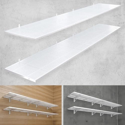 4 Pack 1.5x4ft Heavy Duty Garage Wall Shelving (White / 1.5x4ft-4pack)