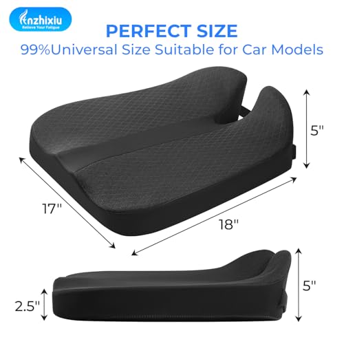 Elevated Car Seat Cushion for Improved View (Black)