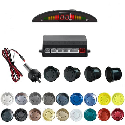 Parking Sensor Kit Backup Sensor Kit Reverse Sensor for Car 20 Color Options for Probes Adjustable Alarm Volume Professional Sensore de Reversa para Carro Safe Driving Assistant Matte Black (Matte Black)