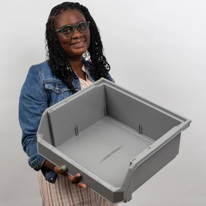 Extra Large Stackable Plastic Storage Bins (White / Extra Large, 4-Pack)