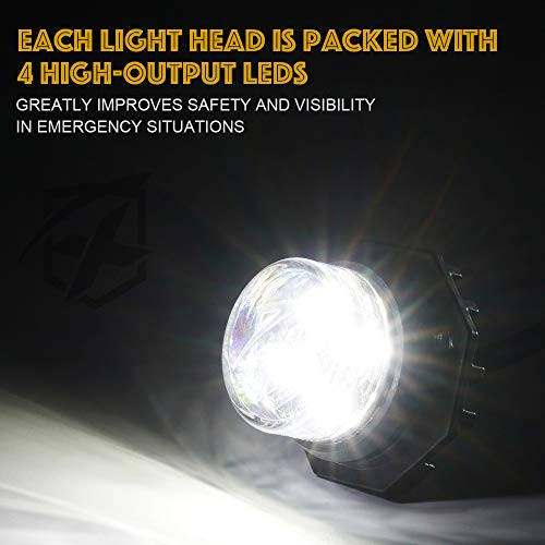 White LED Hideaway Strobe Lights Kit (White / 8 pcs)