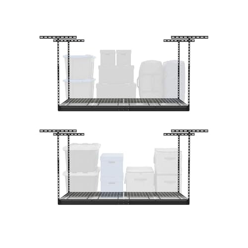 MonsterRax 2 Pack 4x6 Overhead Garage Storage Rack (Hammertone / 18"-33" Combo)