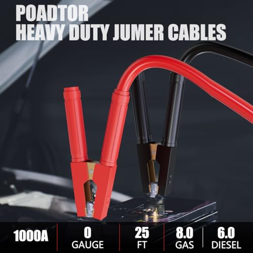 Heavy Duty Jumper Cables for Car Battery (0 Gauge （25FT）)