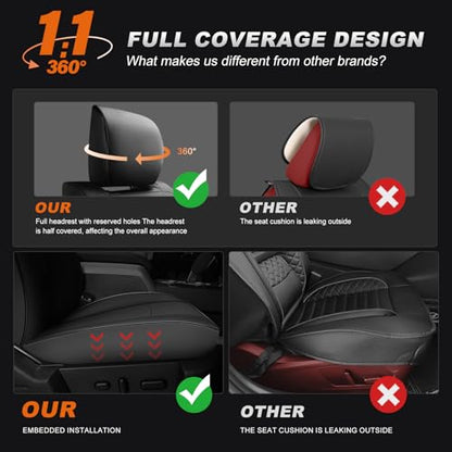 Custom Fit Seat Covers for Ram 1500 & 2500 2009 (Black / Ram 2009-2018 1500 / Ram 2010-2018 2500 Full Set)