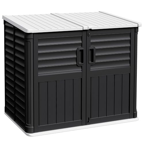 Outdoor Storage Shed (Black / Storage shed without shelves)