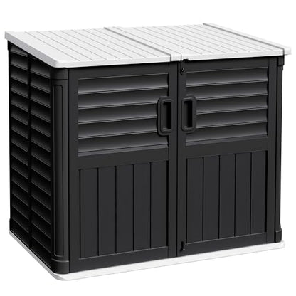 Outdoor Storage Shed (Black / Storage shed without shelves)
