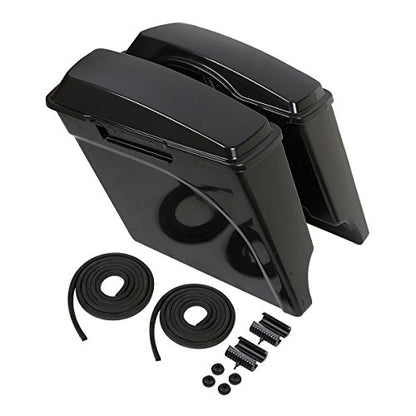 Motorcycle 5" Stretched Saddlebags Fit For Harley Touring 1993 (Unpainted Black / 5" Extended)