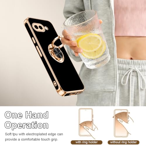 for Google Pixel 9A Case with Ring Stand Black (Black / 6.3'' Pixel 9A)