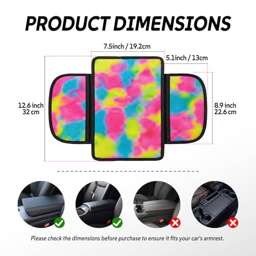 Fashion Car Center Console Armrest Cover with 2 Side Pockets (Candy Dream)