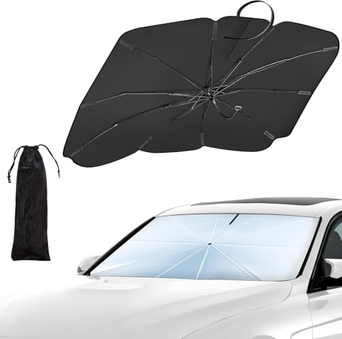 2026 Upgraded Car Windshield Sun Shade Umbrella Foldable Sunshade UV Block (L)