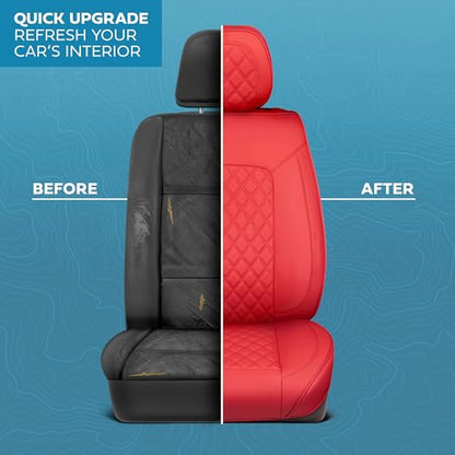 Curated Cabernet Napa Leather Seat Covers for Cars & SUVs (Red (Cabernet) / Front Seats)