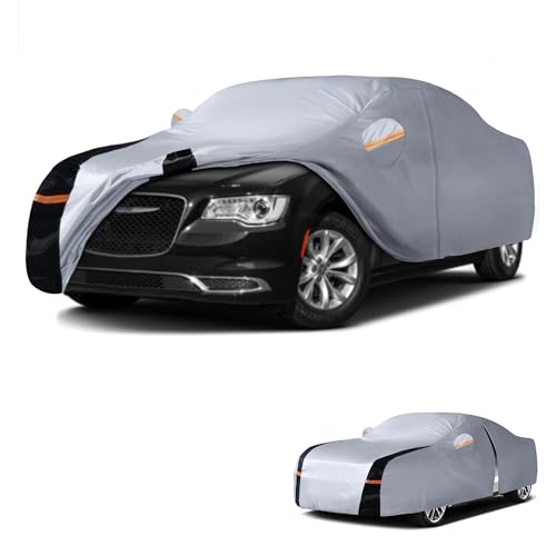 Multi Layer Car Cover Custom Fit for Chrysler 300 (W.Custom Fit Chrysler 300 / White Car Cover)