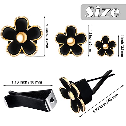 6 Pcs Daisy Vent Clips for Car (Black, / 1 Count (Pack of 6))