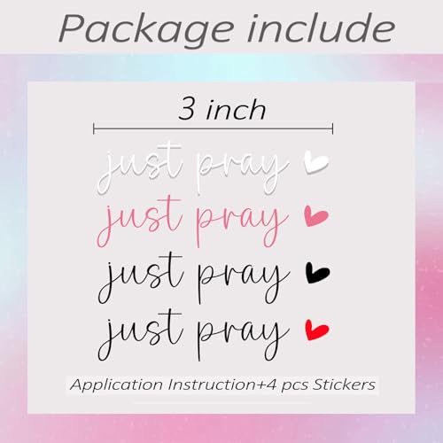 4 xJust Pray Rear View Mirror Sticker