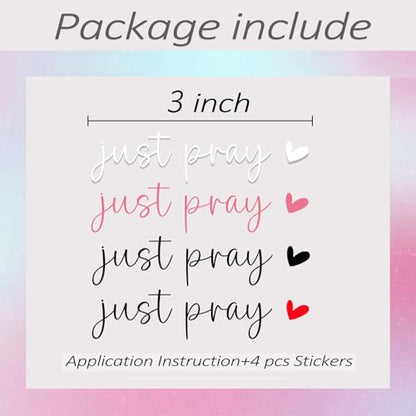 4 xJust Pray Rear View Mirror Sticker