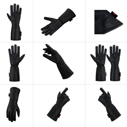 Hugger Women’s Classic Motorcycle Glove Seasonal Wind Stopper Lined Gauntlet (Black / X-Small)