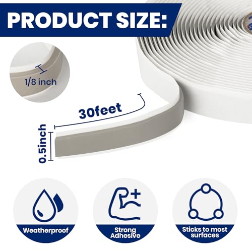 ADHES Premium Butyl Sealant Tape 1 (1/2" x 1/8" x 30')
