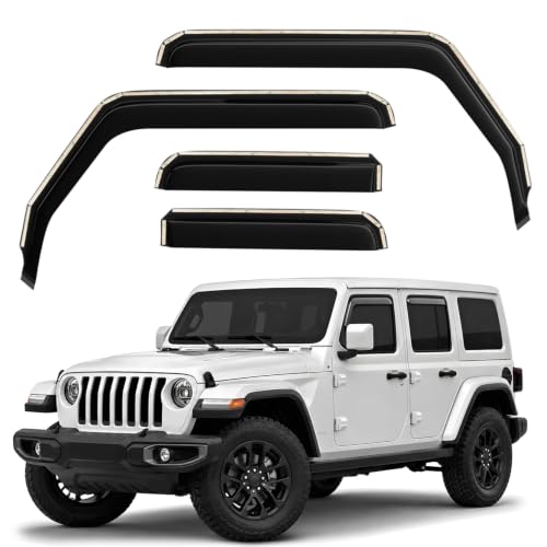 Window Deflectors Smoke Tinted In (For Wrangler JL 18-26 In-channel.)