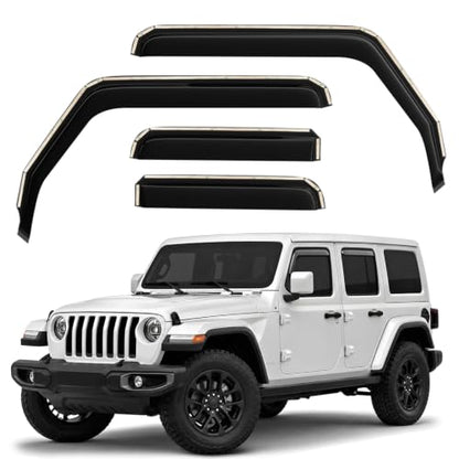 Window Deflectors Smoke Tinted In (For Wrangler JL 18-26 In-channel.)