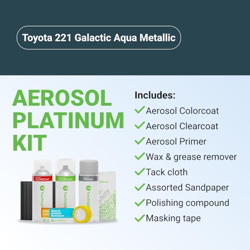 Car Paint Touch Up Spray Kit (Aerosol Spray - Platinum Kit / Galactic Aqua Metallic)