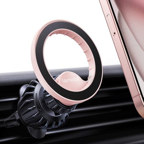 for MagSafe Car Mount Vent 20 Super Magnets Accessories for iPhone (NEW Upgraded - Pink)