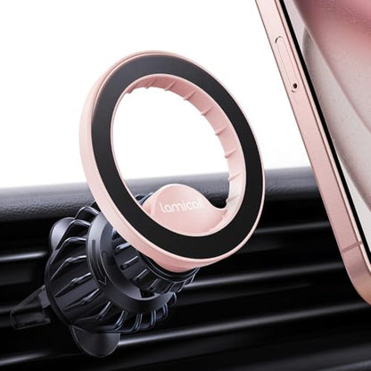 for MagSafe Car Mount Vent 20 Super Magnets Accessories for iPhone (NEW Upgraded - Pink)