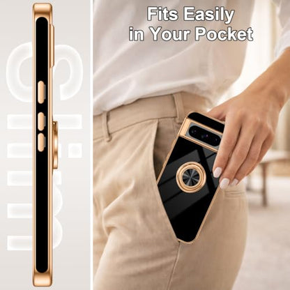 for Google Pixel 8 Pro Case with Ring Stand Black (Black / 6.7" Pixel 8 Pro)