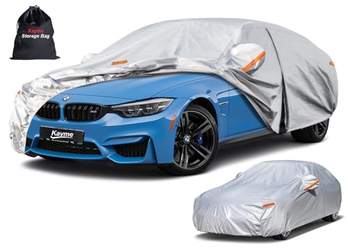 6 Layers Waterproof Car Cover for BMW 3 Series 2013 (LM-Silver / 4. Custom Fit BMW 3 Series)