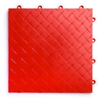 SnapLock RaceDeck Diamond 12"x12" Interlocking Garage Tiles (12 Pack / Red)