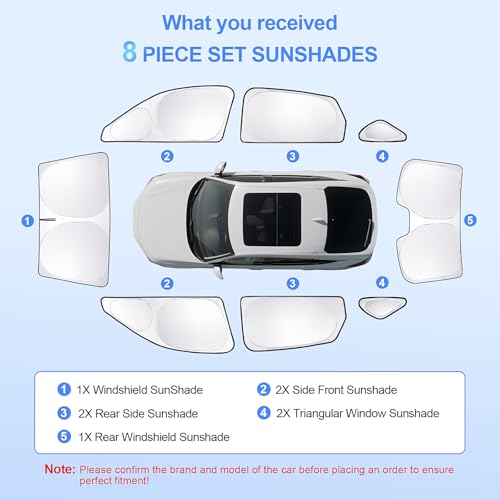8pcs Car Window Shades for Honda Civic 2022 (for Honda Civic2022-Present-Not Hatchback)