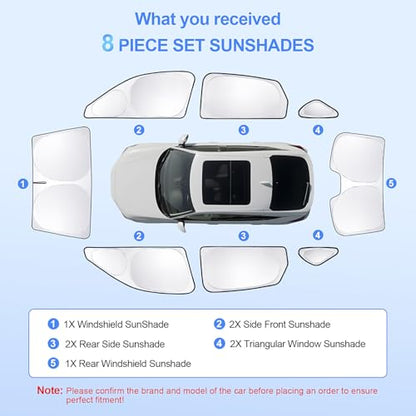 8pcs Car Window Shades for Honda Civic 2022 (for Honda Civic2022-Present-Not Hatchback)