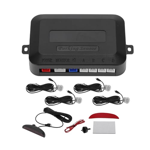 Universal Car Reverse Backup Radar System Parking Sensors (White)