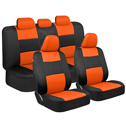 PolyPro Car Seat Covers Full Set in Orange on Black (Orange)