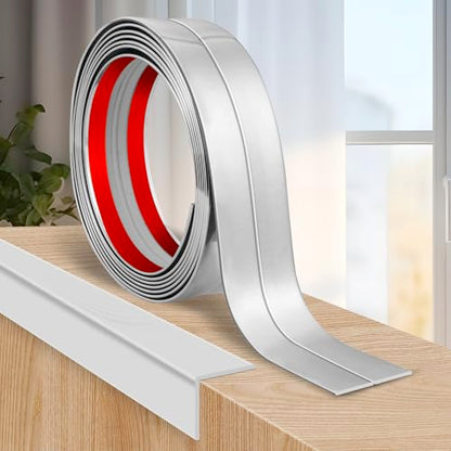Wall Corner Protector Peel and Stick Corner Trim Molding (0.8 In x 10 Ft / Silver)