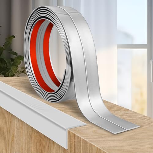 Wall Corner Protector Peel and Stick Corner Trim Molding (0.8 In x 40 Ft / Silver)