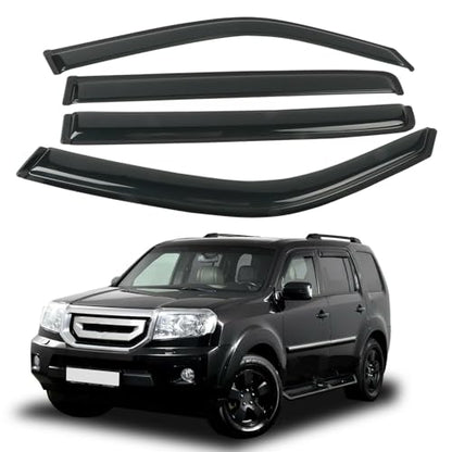 4PCS Rain Guards Window Visors Fits for 2009 (For Honda Pilot 2009-2015)