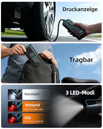 Tire Inflator Portable Air Compressor (Black)