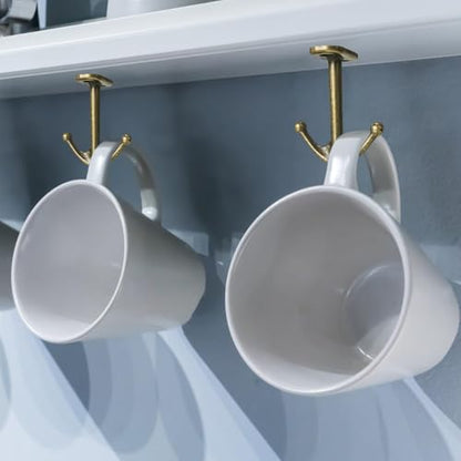 Ball Two Prong Ceiling Hook for Closet Top Bathroom Kitchen Cabinet Garage Pack of 8 (Bronze)