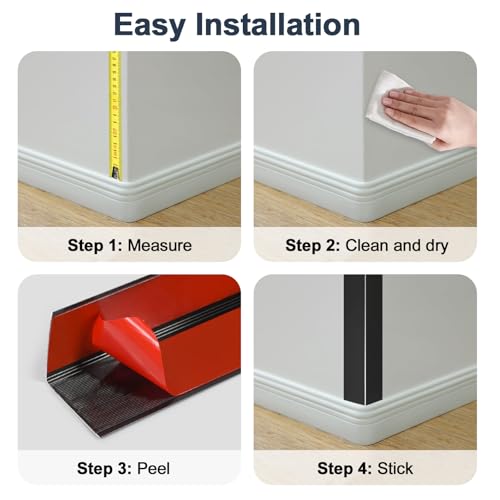 4PCS 45" Black Metal Corner Protectors (4pack-45.0 x 2.0 x 2.0 in / Black)
