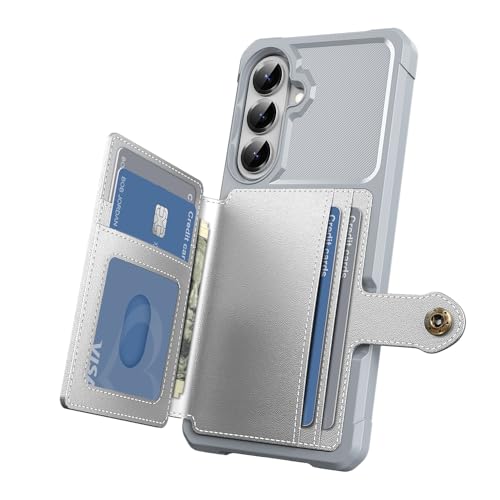 For Samsung Galaxy S26 Plus Card Holder Case (Silver / Galaxy S26 Plus)