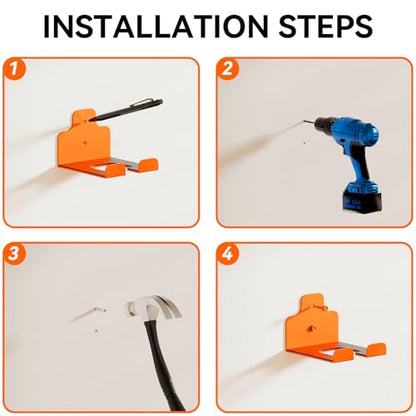 Garage Organizer Trimmer Rack (Orange 2 Packs)