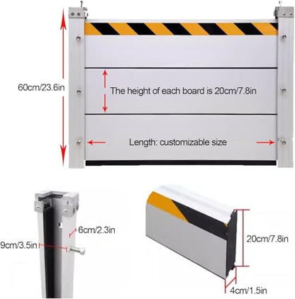 Reusable Heavy Duty Aluminum Flood Barriers for Home Exterior (H 39.4 Inch / L 6FT)
