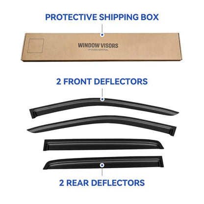 Window Visors Rain Guards for 2019 (2019-2023 Ford Ranger SuperCrew)