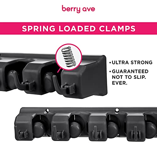 Combo 5 Slot Broom Holder w (1 Pack w/ Small Broom Holder / Black)